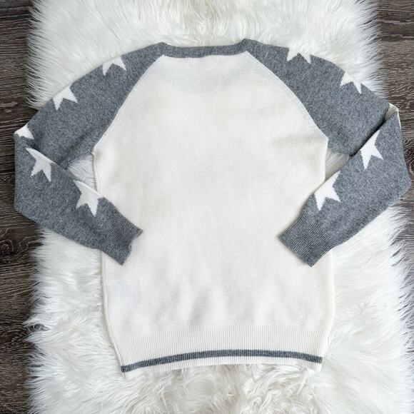 Brodie Cashmere Womens Raglan Sleeve Sweater Size XS Star Print Luxury - Picture 2 of 5
